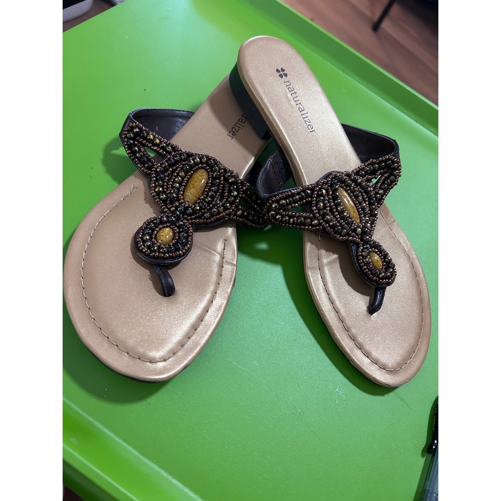 Naturalizer Beaded Thong Sandals Women's Embellished Flip Flops Casual Comfort